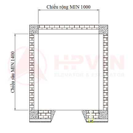 hố thang kích thước tải trọng loại nhỏ nhất