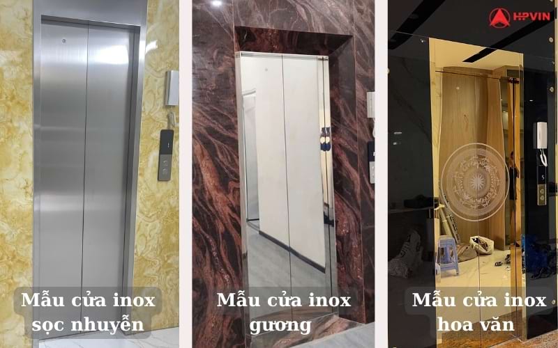 Cửa thang máy sử dụng vật liệu inox