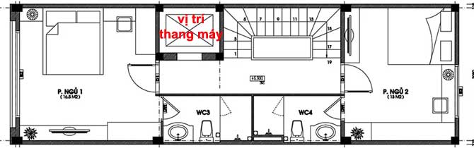 hình ảnh minh họa thang máy thiết kế cho nhà ống
