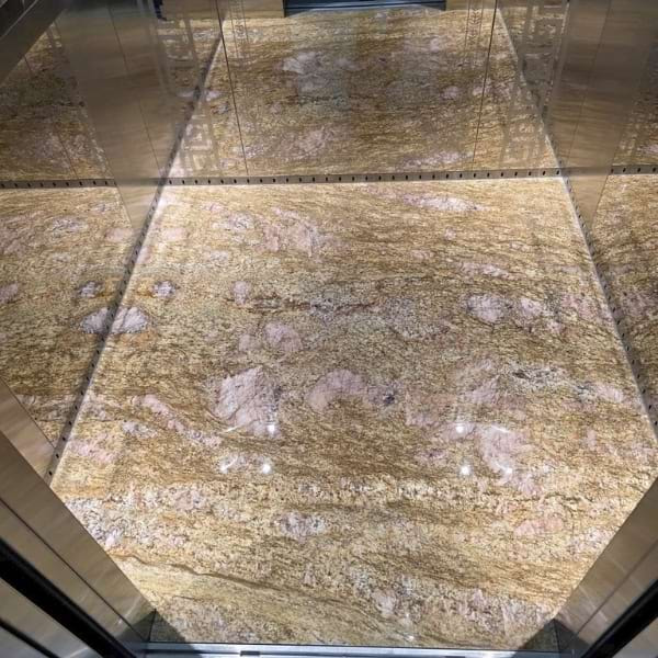 Sàn cabin thang máy sử dụng loại đá tự hiên granite Đá granite sử dụng phổ biến để ốp sàn cabin thang máy